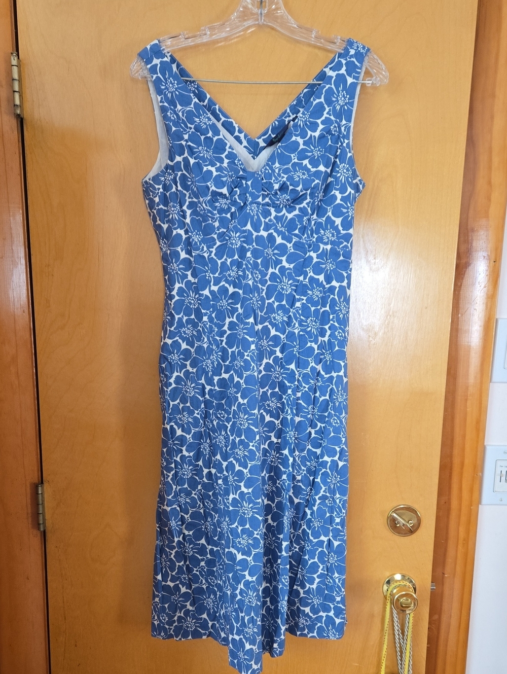 Boden Blue and White Floral Midi Dress